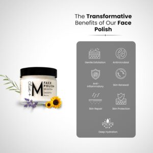 Organic Face Polish, Face Scrubber, Face Exfoliator Scrubber, Facial Mask, Blackhead Remover for Face - Complete Facial Skin Care, Personal Care and Spa Essential, Vegan (2 fl. oz. / 59 ml)