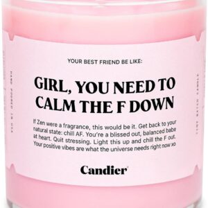 Ryan Porter Calm The F Down Candles - 100% Natural & Vegan - Made of Hand-Poured Soy Wax & Cotton Wick - Smells Cherry Blossom, Magnolia & More - Decor Glass Candles - No Parabens, Phthalates, Lead