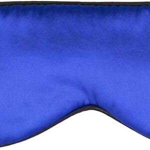 100% Mulberry Silk Sleep Mask Blackout, Cute Natural Sleeping Mask with Adjustable Elastic Strap, Satin Eye Cover for Men Women Adults (Blue)