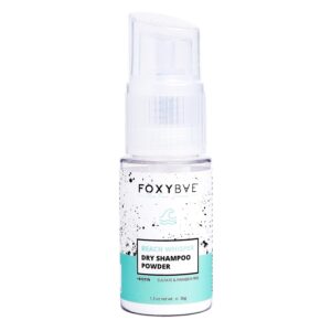 FoxyBae Dry Shampoo Powder - Non-Aerosol - with Biotin - for Dark, Brunette, Blonde, Colored Hair - Beach Whisper - 1.3 Oz with Spray Pump