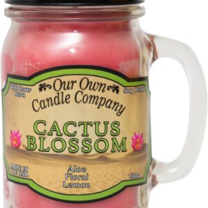 Our Own Candle Company, Cactus Blossom Scented Mason Jar Candle, 100 Hour Burn Time, 13 Ounces