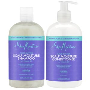 SheaMoisture Dry Scalp Shampoo and Conditioner Set with Aloe Butter & Vitamin B3 - Curly Hair Treatment, Hydrating and Repairing, 13 Oz Each