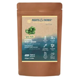 ROOTS AND HERBS Ayurvedic Powder Body Wash Natural Treatment 100% Vegan Gotukola Fairing Powdered Body Cleanser Ubtan Powder Non-Foaming Body Wash - 3.52 oz