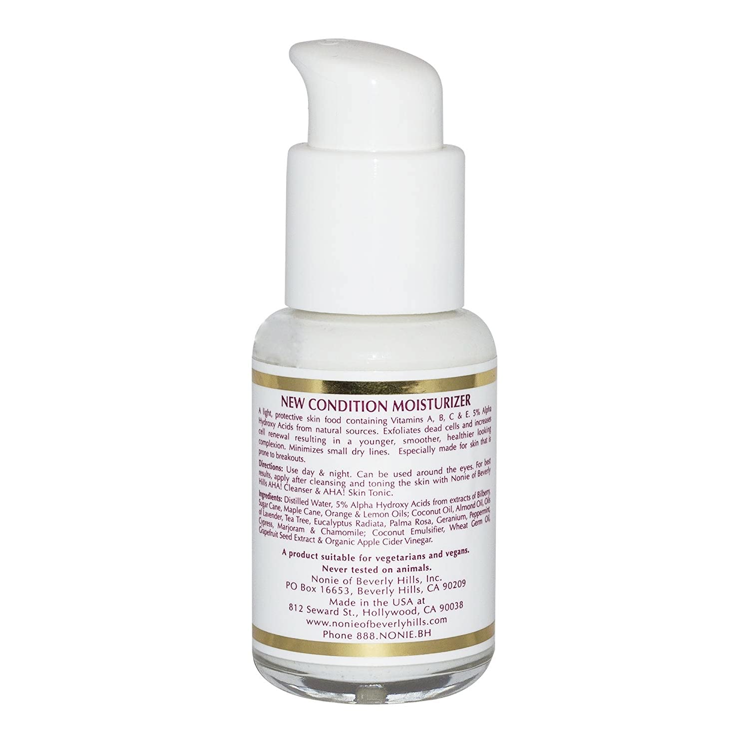 New Condition Moisturizer For Oily/Problem Skin All Natural With Alpha Hydroxy Acids, Tea Tree Oil, Lavender Oil, Organic Apple Cider Vinegar Safe Around The Eyes By Nonie of Beverly Hills 1.75oz - Image 6