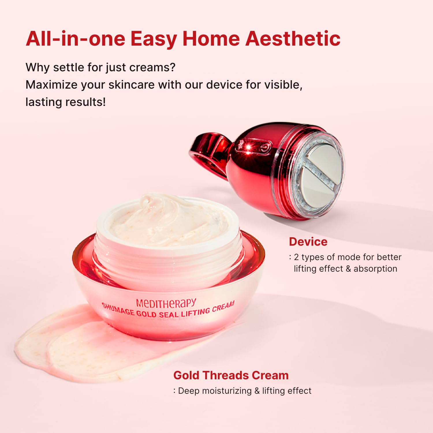 Shumage Gold Seal Lifting Cream and Microcurrent Device 1.69 Fl Oz Hydrating Tightening Skin - Image 2
