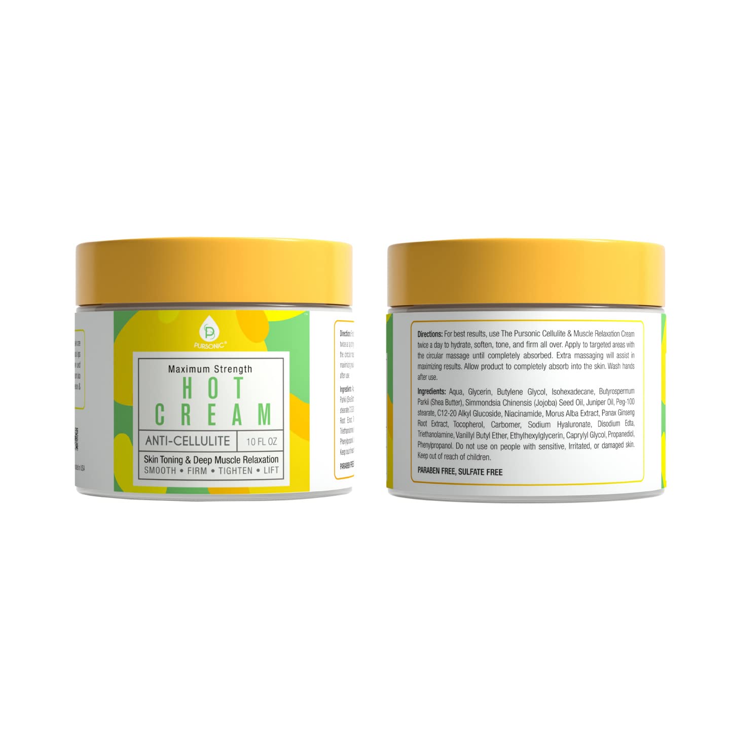 Pursonic Anti Cellulite Cream & Muscle Relaxation Hot Cream - Reduce Varicose Veins, Firm, Tighten & Improve Skin Texture - Hydrate with All-Natural Ingredients for Legs, Arms, Tummy, Butt & Thighs - Image 2