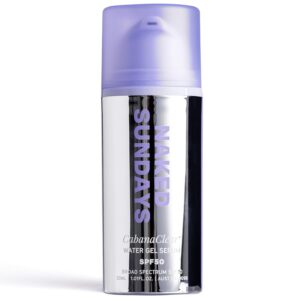 Naked Sundays CabanaClear SPF 50 Water Gel Serum - Invisible Daily Lightweight & Hydrating Sunscreen with Hyaluronic Acid, Broad Spectrum, Oil-Free, Silicone Free, Fragrance-Free for All Skin Types