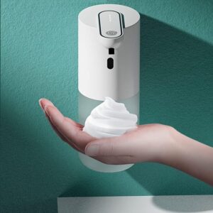 IGNI Automatic Foaming Soap Dispenser, Rechargeable, 400ml Touchless Soap Dispenser, Wall-Mounted, Waterproof Hands Free Infrared Motion Sensor Countertop, Auto Foam, Soap Pump