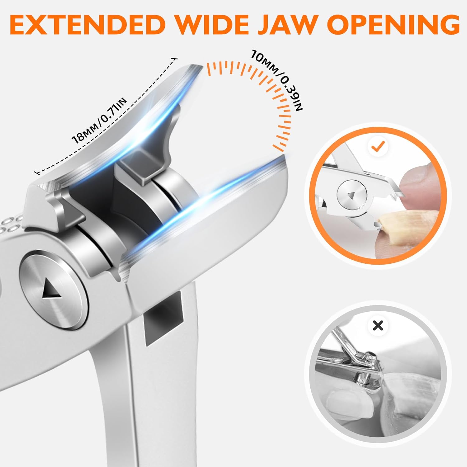 Heavy Duty Slanted Nail Clippers Large Size for Thick Ingrown Nails Seniors - Image 5