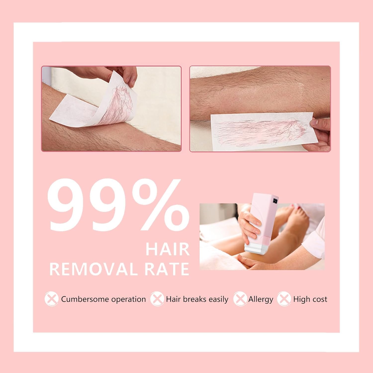 Roll On Wax kit,Waxing Kit for Women, Wax Roller, Roll On Wax Warmer for Hair Removal,at Home Waxing Kit for Women men,Soft Wax Heater for Larger Areas of the Body(pink) - Image 4