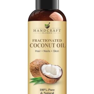 Handcraft Blends Fractionated Coconut Oil - 4 Fl Oz - 100% Pure and Natural - Premium Grade Carrier Oil for Skin and Hair - Hair and Body - Massage