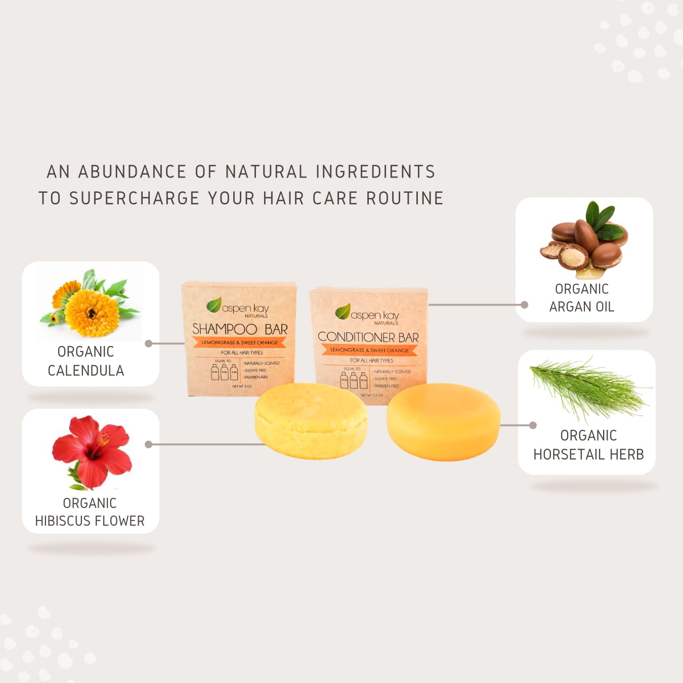 Moroccan Argan Oil Shampoo and Conditioner Bar Set All Hair Types Citrus Scent Paraben Sulfate Free 5 oz - Image 4