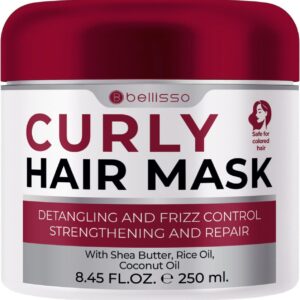 Curly Hair Mask - Deep Conditioning, Curl Enhancing Split End Repair for Women and Men - Strengthening Treatment Cream and Moisturizer Products for Dry, Damaged, Frizzy Hair - Anti Breakage Solution