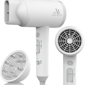 Ionic Hair Dryer with Diffuser, Powerful 1800W Blow Dryer for Women & Men, Fast-Drying Hair Dryer with Nozzle for Home, Salon, Travel