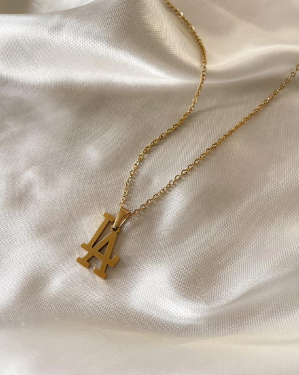 Los Angeles Necklace 18K Gold Plated Stainless Steel Pendant Necklace LA Link Chain L.A Pendant High Polished Finish Gift Idea - Image 2