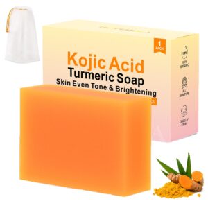 Kojic Acid Turmeric Soap Bar - Dark Spot Remover for Face Even Skin Tone, Moisturizing & Nourishing Natural Ingredients