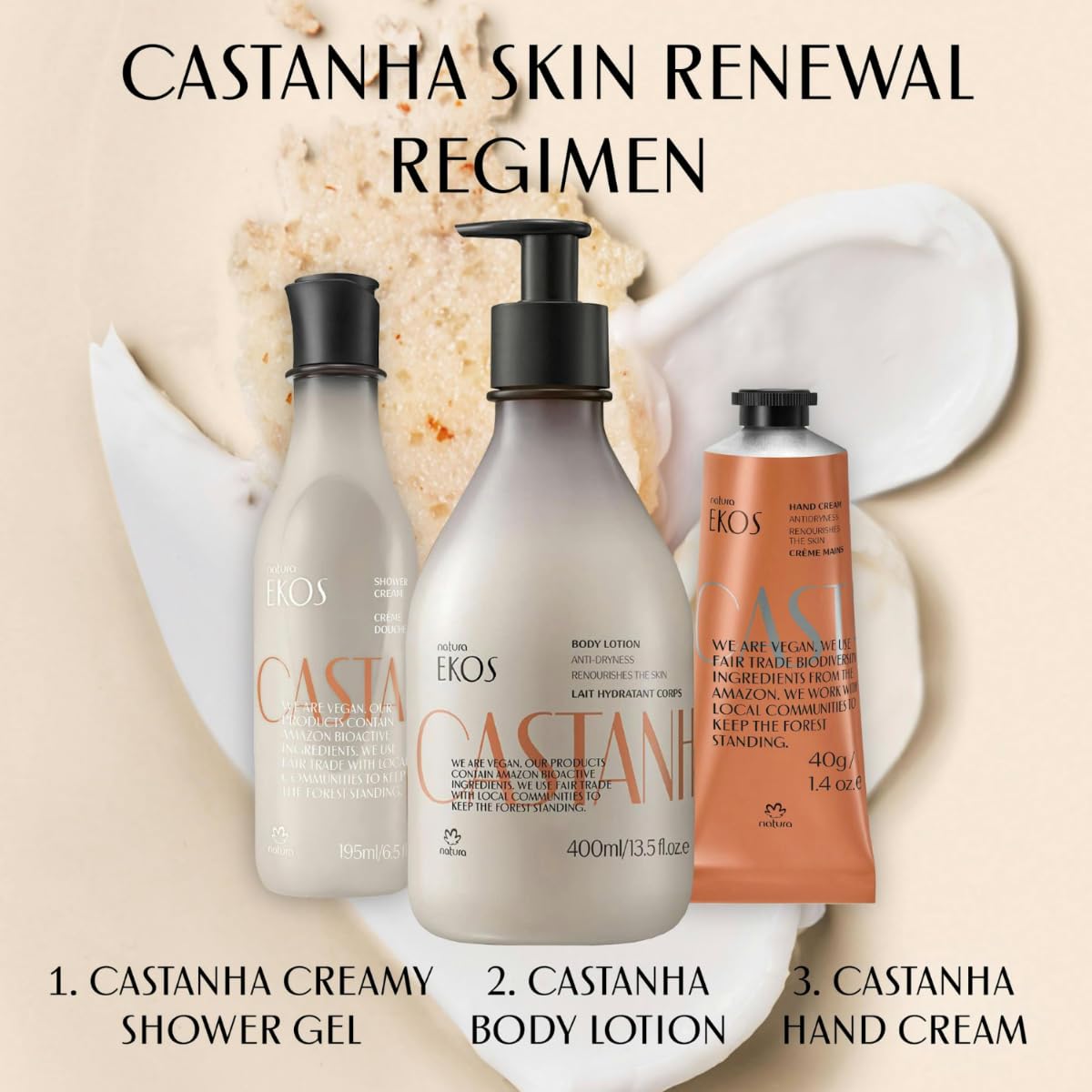 natura - Ekos Castanha Nourishing Foot Cream - Nourish & Soothe Dry Skin - Fast Absorbing - With Brazil Nut Oil to Deeply Moisturize - Vegan & Cruelty-Free - 2.6 oz (75g) - Image 7