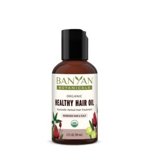 Banyan Botanicals Bhringaraj & Amla Organic Hair Oil - Ayurvedic Scalp & Hair Treatment for Thick, Lustrous Locks - All Hair Types - 2 oz. - Non-GMO, Sustainably Sourced