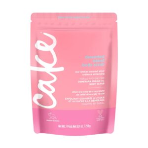 Cake Beauty Desserted Island Vegan Body Sugar Scrub - Shea Butter, Demerara Sugar & Coconut Oil - Gentle Exfoliating Hand, Leg, Foot & Body Sugar Soap Scrub & Moisturizing Shower Wash for Women