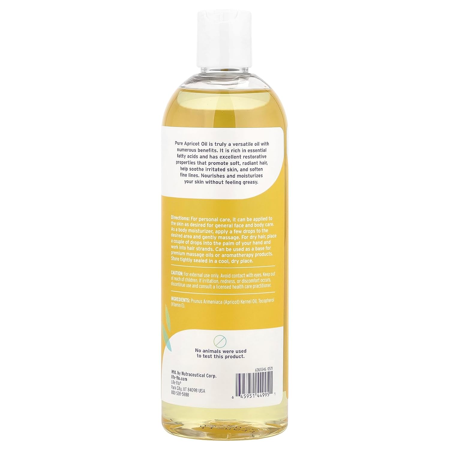 Life-Flo 16oz Pure Apricot Carrier Oil for Skin and Hair Nourishment - Image 2