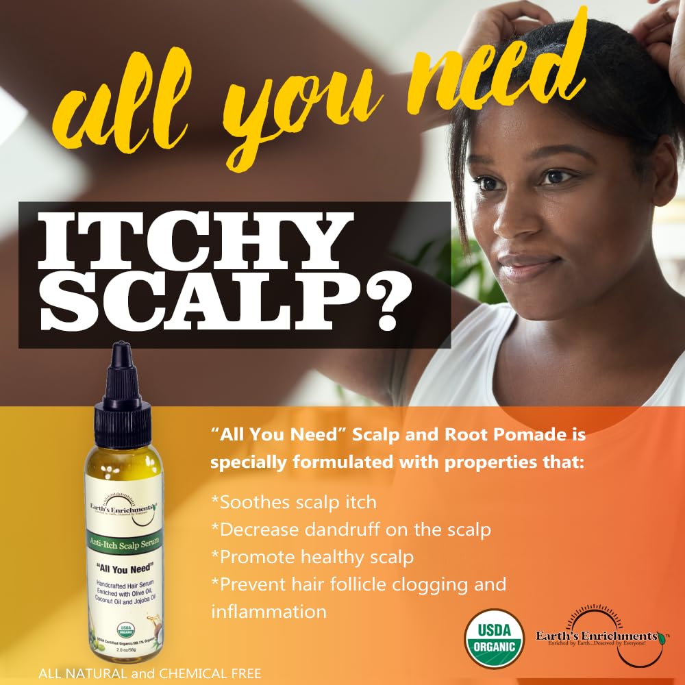 Organic Anti-itch Scalp Treatment, Soothing and Nourishing Treatment for Dry, Flaky Scalps, Anti-Dandruff Scalp Oil Enriched with Tea Tree, Lavender and Rosemary Oil, 2oz - Image 4