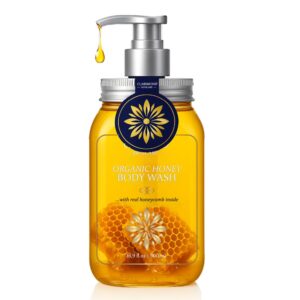 Clarimond Artisanal Honey Body Wash with Royal Jelly, Honeycomb & Propolis, Aloe Vera & Rosemary extract for Deep Nourishment & Rich Foaming Exfoliation, Paraben & Sulfate Free,