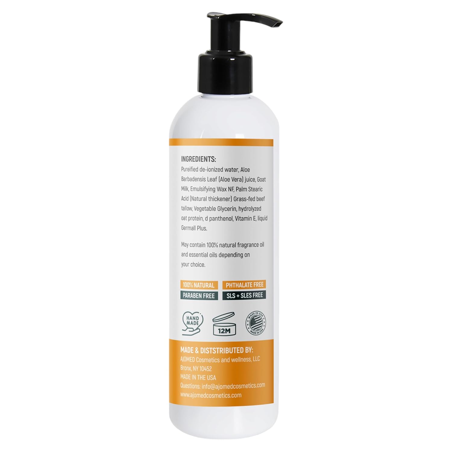 Grass Fed Beef Tallow & Goat Milk Body Lotion for Sensitive Skin, Organic Tallow Lotion - Soothes Dry Patches, Goat Milk Moisturizer - Handmade Tallow Body Lotion (UNSCENTED, 8 Oz) - Image 3