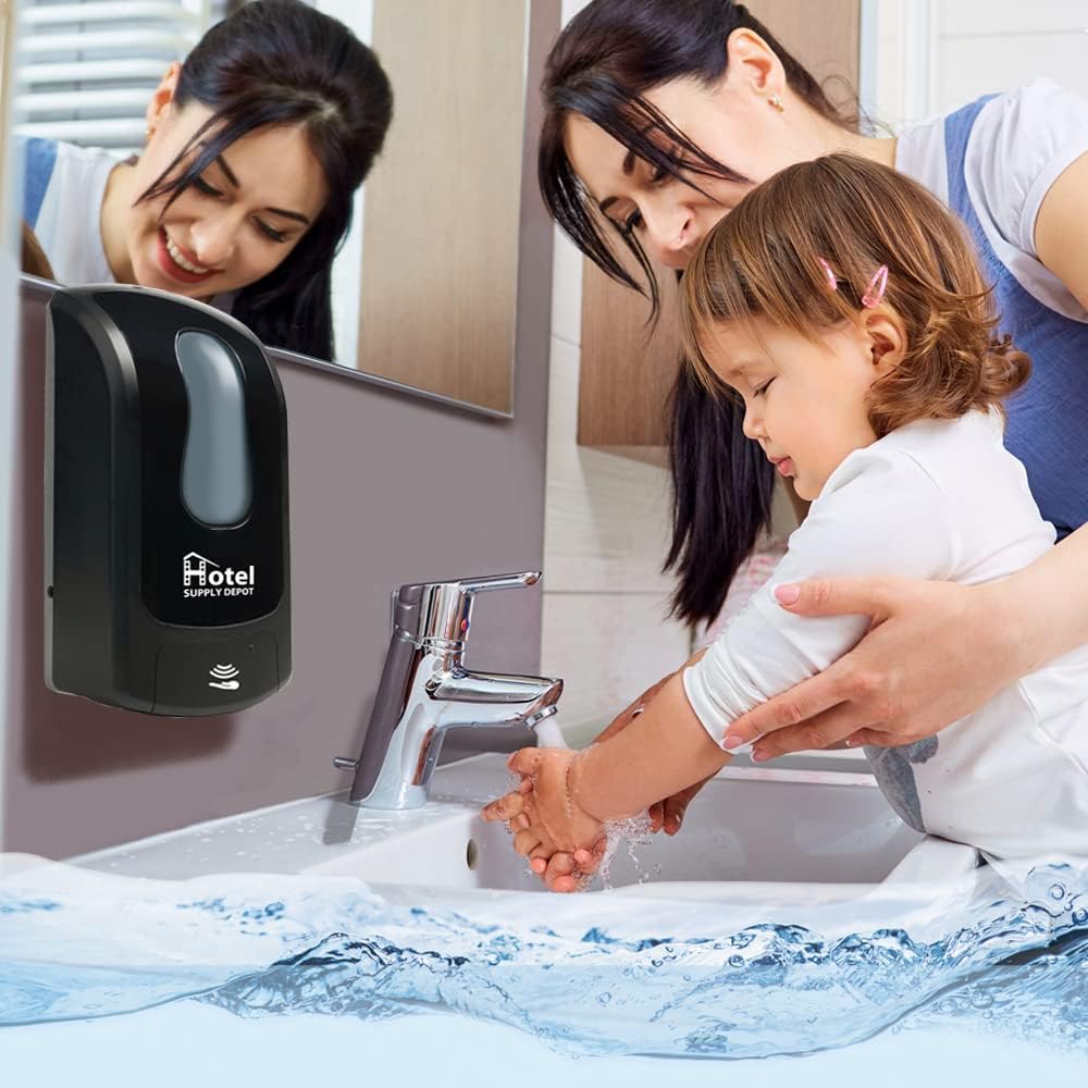 Hotel Supply Depot Automatic Touchless Black Soap and Sanitizer Dispenser 33 oz Capacity - Image 3