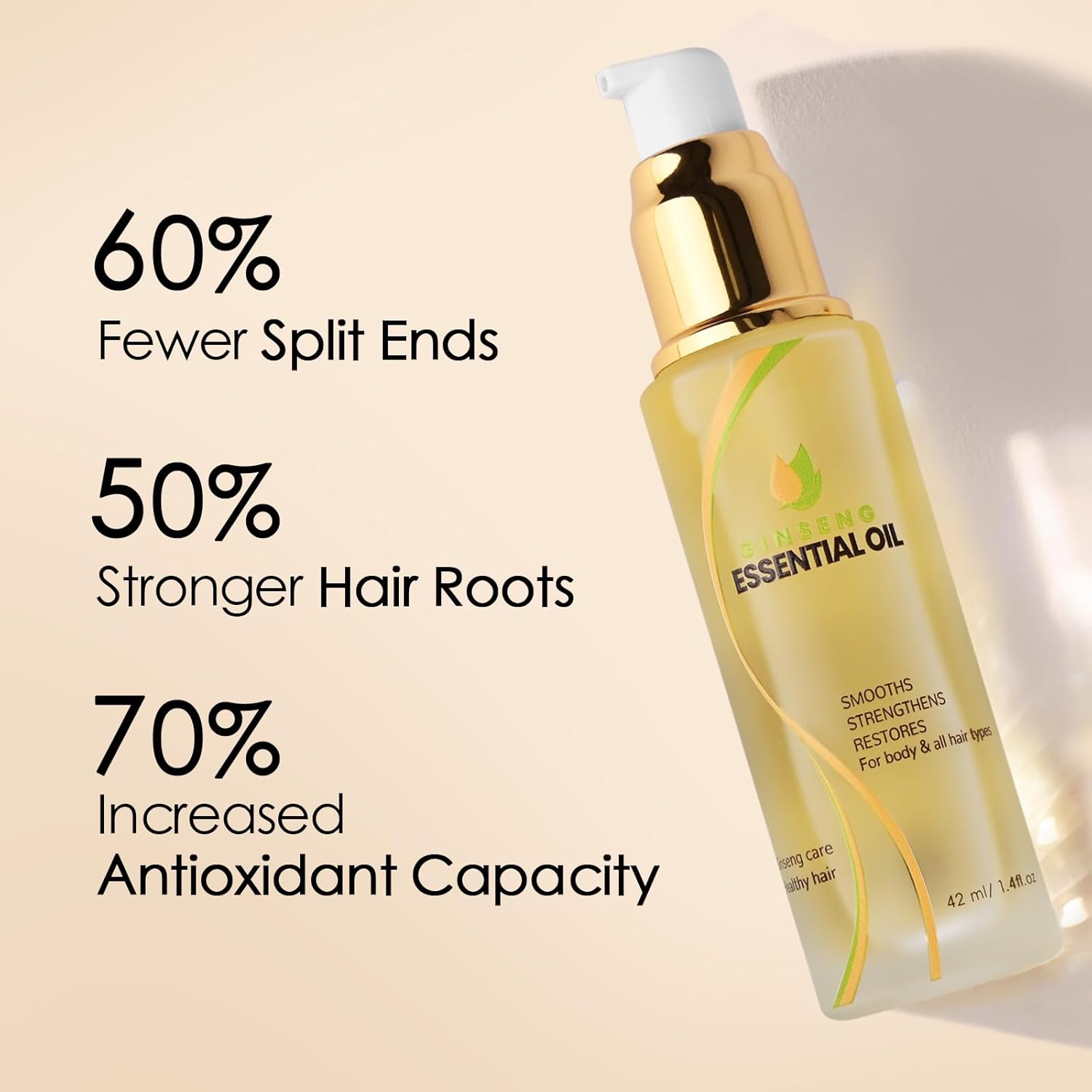 Hair Oil for Frizzy Hair, Hydrating Serum for Damaged Hair, Anti-Frizz & Heat Protectant Oil for Split Ends Repair, Leave-In Conditioner for Dry Hair, Lightweight Aceite para el Cabello - Image 4
