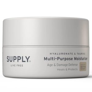 Supply Men’s Facial Moisturizer – Lightweight, Plant-Based Daily Face Cream with Aloe Vera, Green Tea & Shea Butter – Anti-Aging, Oil-Free Hydration for Wrinkles, Fine Lines & Firmness- 3.4oz