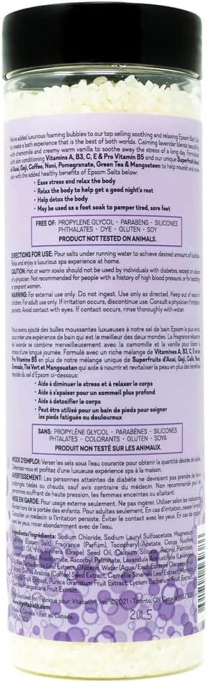Vitabath Lavender Chamomile Relaxing Foaming Bath Salts 27 oz for Luxurious Skin Care - Image 6
