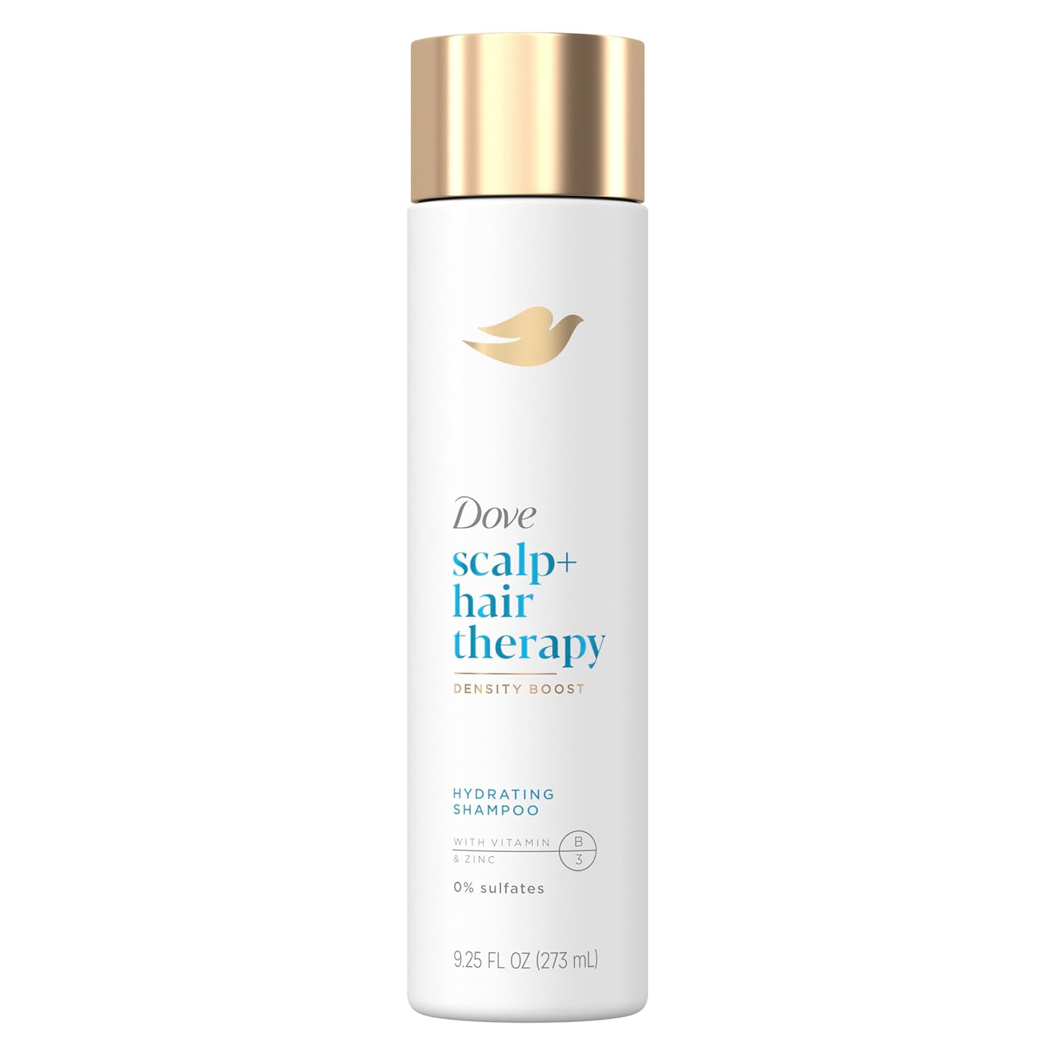 Dove Density Boost Hydrating Shampoo Scalp + Hair Therapy for Gentle Cleansing, with Vitamin B3, Zinc and 0% sulfates, 9.25 oz