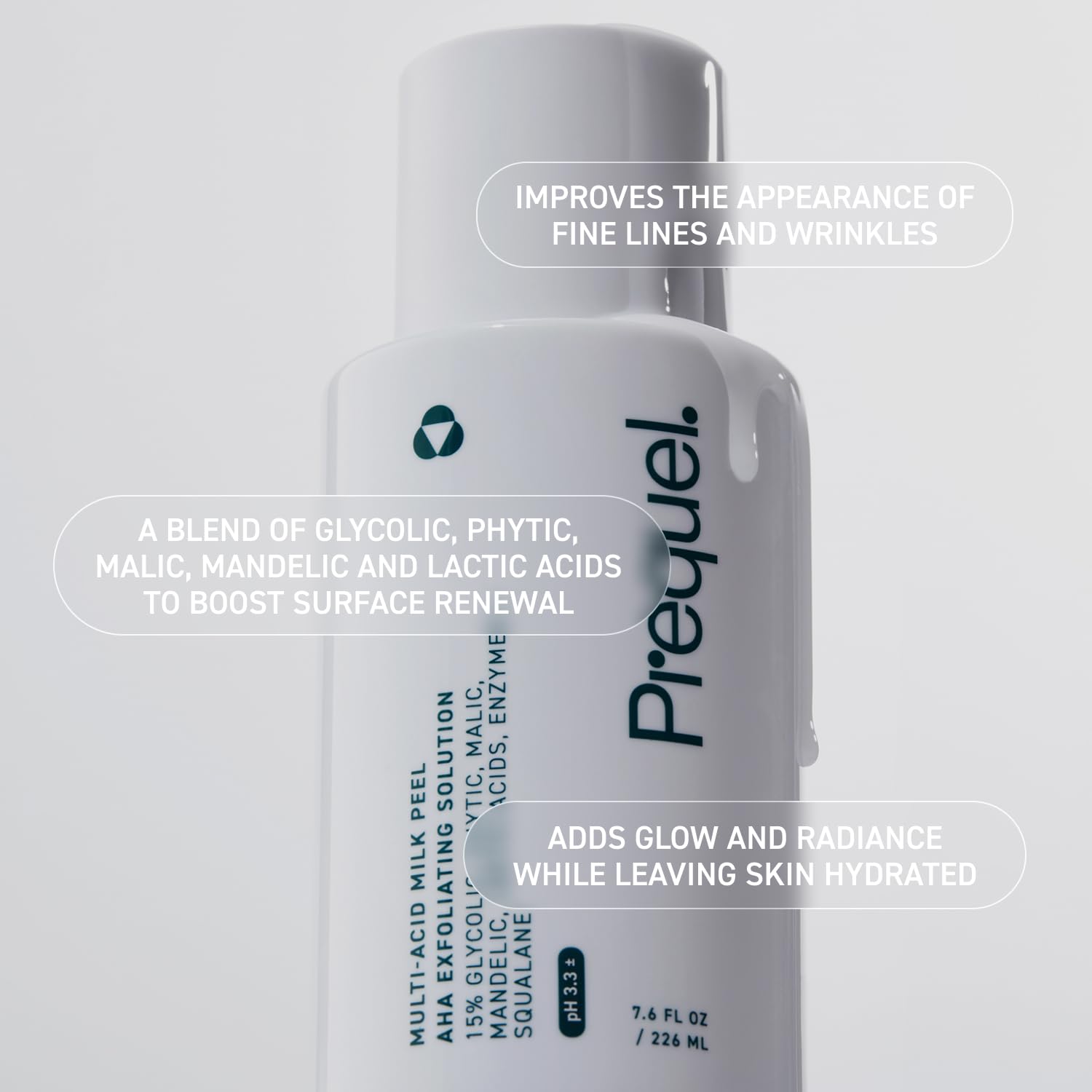 Skin Multi-Acid Milk Peel, Professional Exfoliating Solution. 15% Glycolic Acid Face Peel with Lactic Acid and Enzymes. Hydrating Chemical Exfoliant. Clinical Strength Formula, 7.6oz Bottle. - Image 5