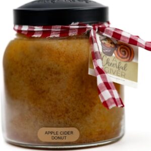 Apple Cider Donut Scented Candle 34-Ounce Papa Jar Candle Keepers of The Light- Fall Scented Candles- A Cheerful Giver