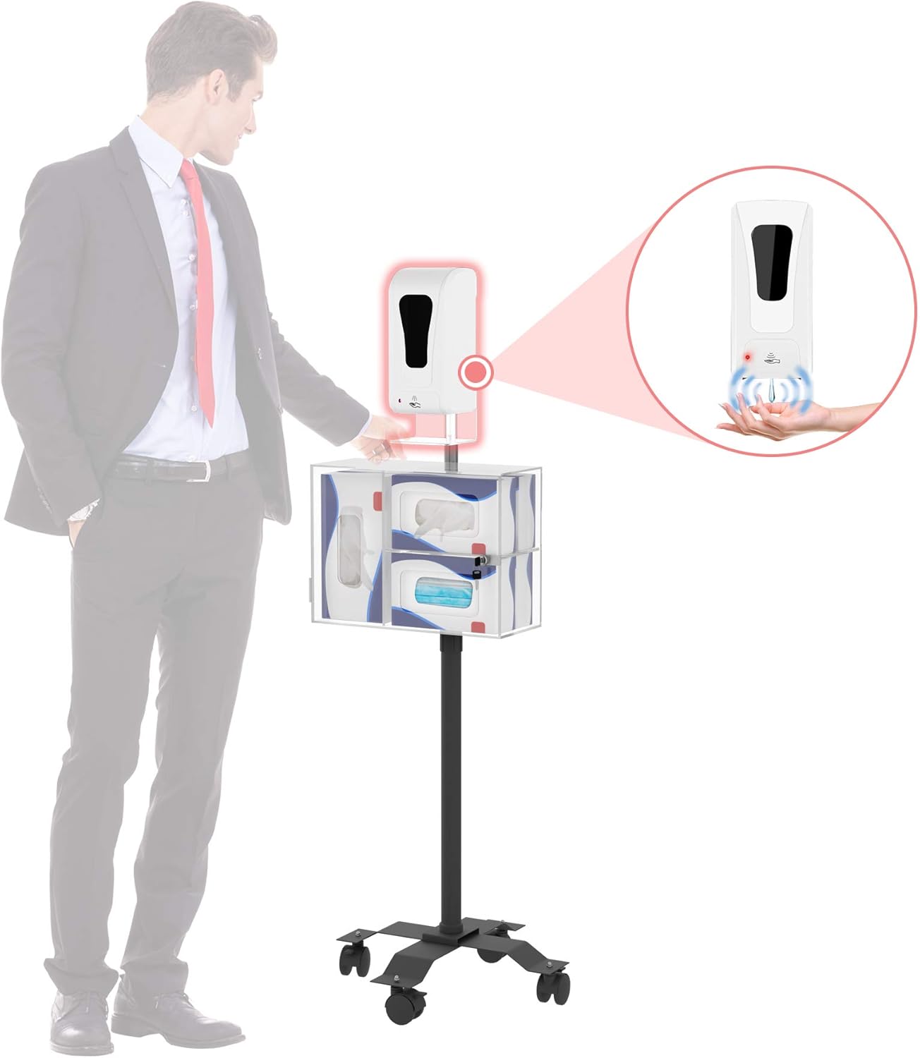 CTA Digital Compact Mobile Sanitizing Station & Automatic Soap Dispenser - Image 4