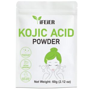 Pure Kojic Acid Powder 60g(2.12oz) for Skincare Products and Homemade Cosmetics. Natural and Organic Kojic Acid Dipalmitate Powder for DIY lotions | creams | serums | soaps