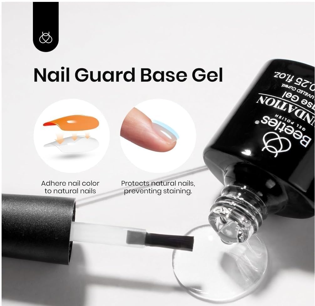 Beetles 4 Pcs White Black Gel Nail Polish Set with Top and Base Coat - Image 6