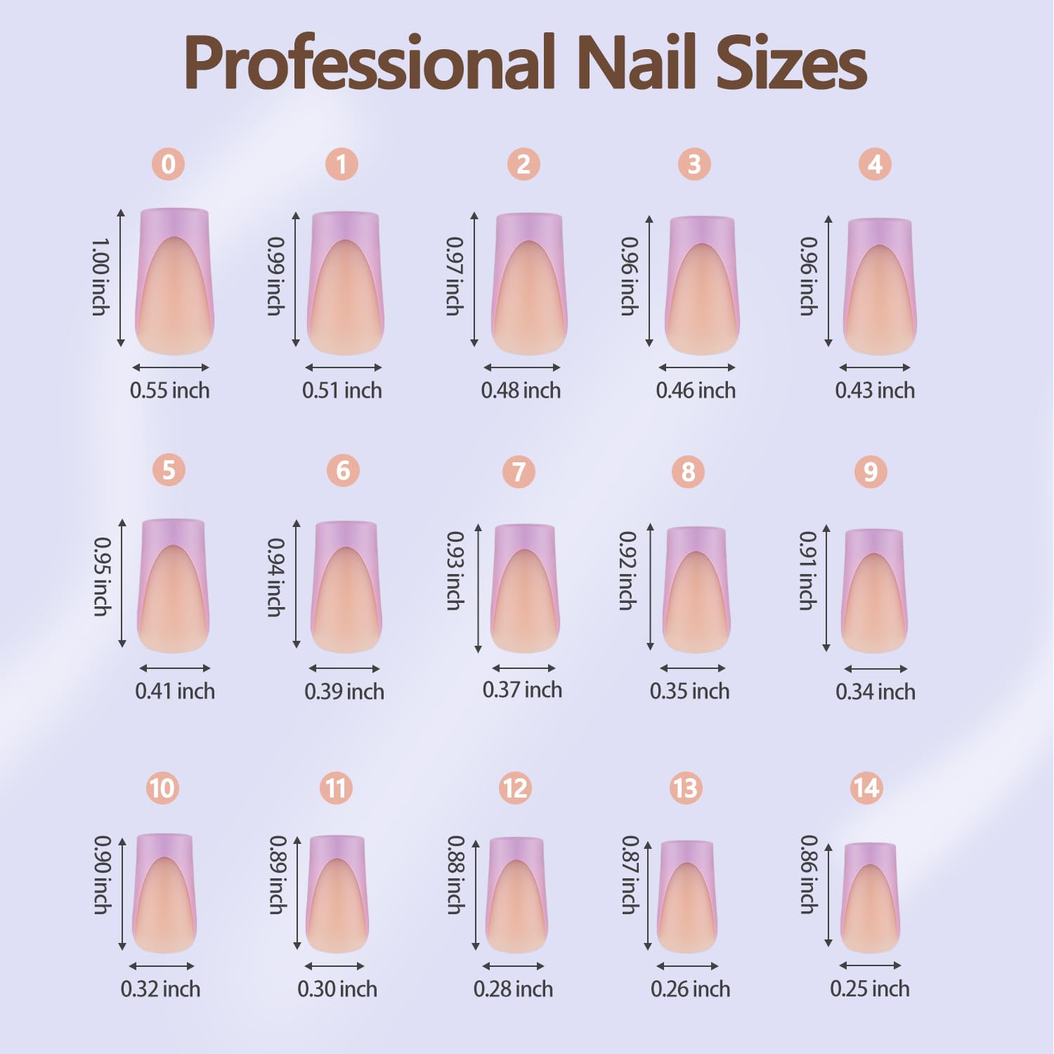 Misssix 150pcs Long Square French Gel Nail Tips, 15 Sizes Pre-Lasting Press On Nails - Image 4