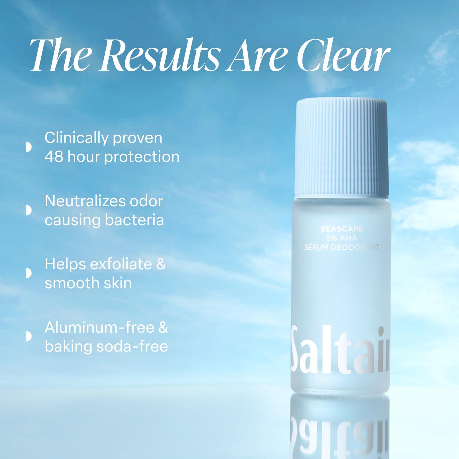 Saltair Serum Deodorant Seascape 2 Pack. 5% AHA Formula. Lactic Acid and Mandelic Acid Deodorant. Aluminum Free Odor Control for Women and Men. Travel Essentials, 2x 1.7oz Roll On - Image 2