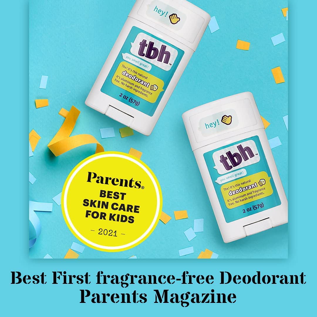 TBH Kids Unscented Natural Aluminum Free Deodorant for Girls & Boys - 3 Pack - Image 5