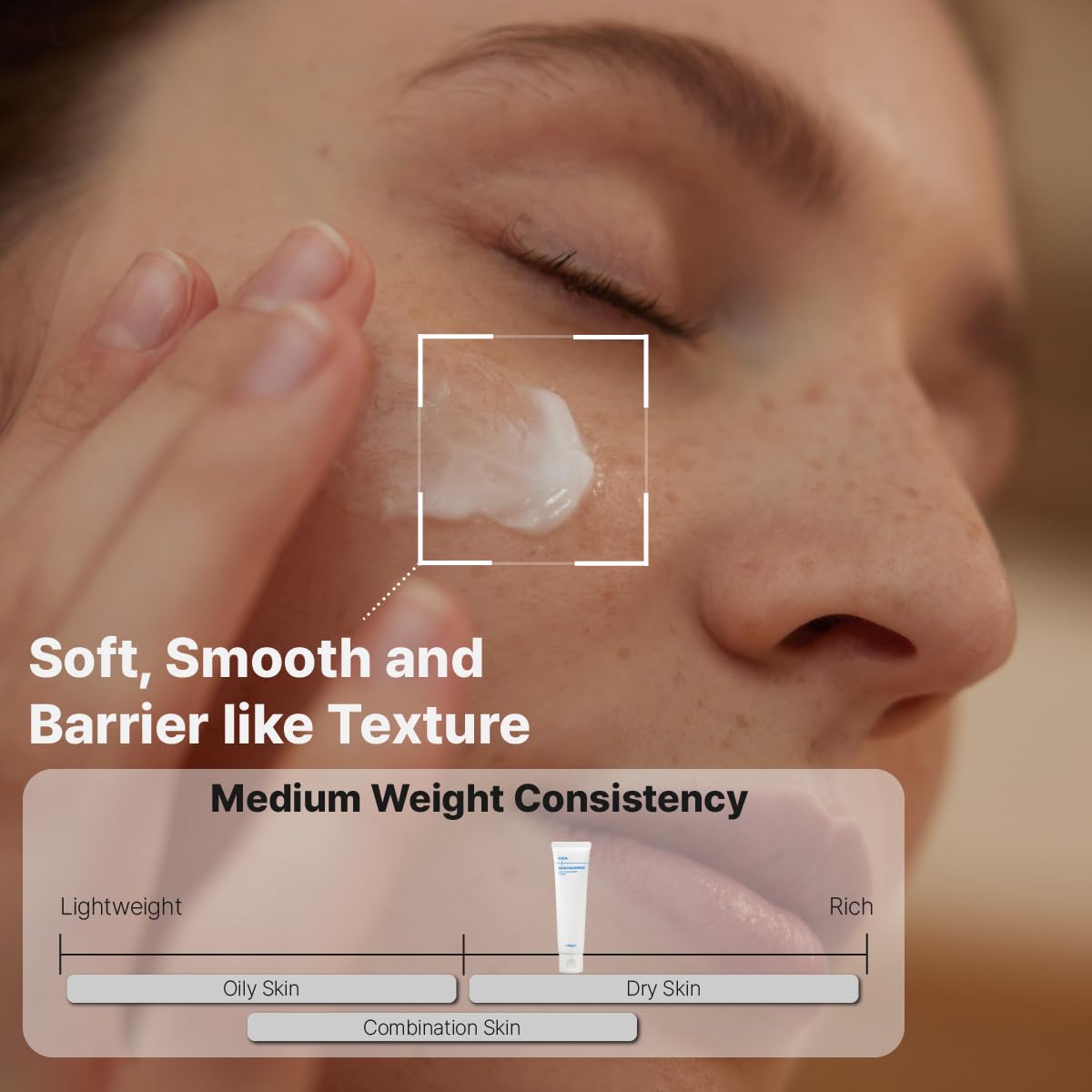 PLUSREAL Cica + Niacinamide Redness Relief & Skin Barrier Repair Cream for Dry and Sensitive Skin | Korean Skincare | Fragrance Free | Vegan | Centella asiatica Cream with Niacinamide, 2.02 fl.oz - Image 6