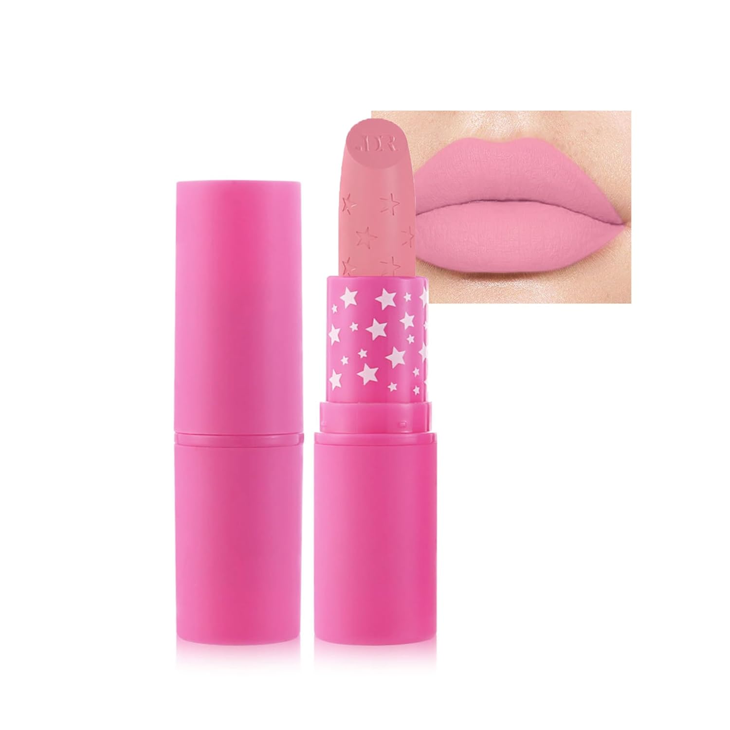 Matte Waterproof Lipstick, Velvety Lipsticks, Long Lasting Creamy Smoothing Non-stick Cup Sexy Colors Lip Stain with Beeswax, Hydrating Lipstick for Women Girls, #01 Light Pink