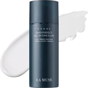 LA MUSE Homme Daily All-in-One Moisturizer for Men | Reduces Fine Lines with Niacinamide | Hydrating, Radiant Men's Facial Lotion | Lightweight, Non-Greasy After-Shave Lotion for Oily, Sensitive Skin