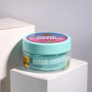 Te Amo Edge Control Wax for Women – Strong Hold Non-Greasy Edge Smoother | No Flaking, White Residue, Shine & Smooth for Black Hair – Apple Scent (2.82 oz)