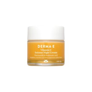 DERMA-E Vitamin C Intense Night Cream β Brightening and Hydrating Facial Skin Renewing Cream β Anti-Aging Overnight Facial Moisturizer, 2 oz