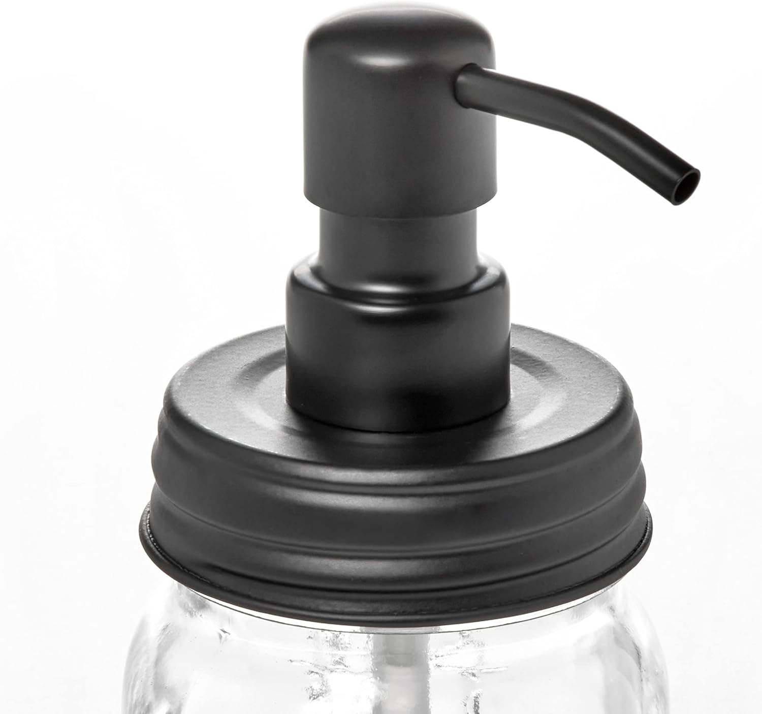 Petite 12oz Mason Jar Soap and/or Lotion Dispenser with Gloss Black Soap Dispenser Pump and Non Slip Coaster for Hand Sanitizer, Liquid Soap or Hand/Body Lotion (Gloss Black, Single 12oz) - Image 4