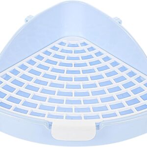 Rabbit Litter Box Compact Plastic Pet Toilet for Guinea Pigs Chinchillas and Bunnies Odor Durable Design for Small Animal Cages Cream Blue Color