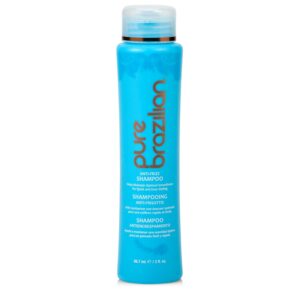 Pure Brazilian Anti-Frizz Daily Shampoo, Salt-Free, Color Safe, with Keratin, Argan Oil & Acai for Prolonged Treatment & Smooth Hair, 3 Fl Oz