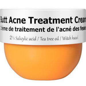 Butt Acne Clearing Treatment, Moisturizer Cream with 2% Salicylic Acid, Tea Tree Oil & Witch Hazel, Body Back Acne Treatment, Cystic Acne Treatment for Skin Delicate and Smooth 2.4oz