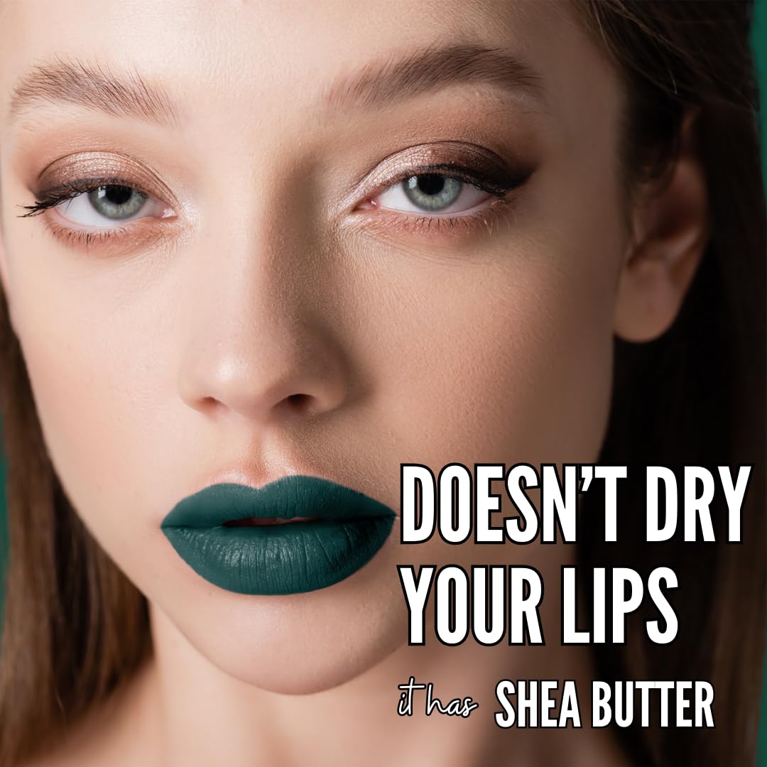 Mynena Dark Green Lip Stain Long-Lasting Waterproof | Lightweight Comfortable Non-Drying | High Pigment Intense Color Liquid Matte Lipstick | Paraben-Free Talc-Free Vegan & Cruelty-Free | Jocelyne - Image 4
